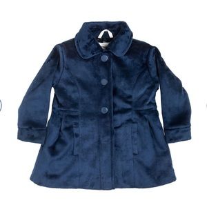 Girls MerriMane Classic Party Coat Plush Navy Blue